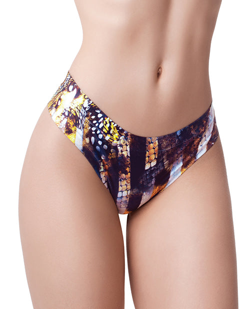 Mememe Go Wild Snake Printed Thong Lg - LUST Depot