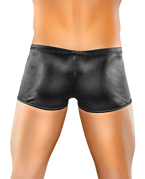 Male Power Satin Lycra Boxer Black Large - LUST Depot