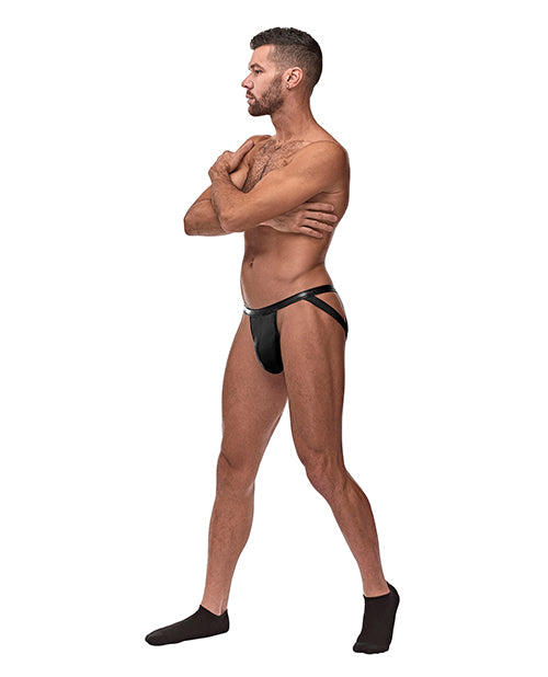 Cage Matte Strappy Ring Jock Black L-xl - LUST Depot