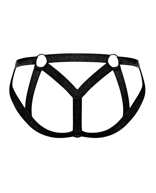 Cage Matte Strappy Ring Jock Black L-xl - LUST Depot