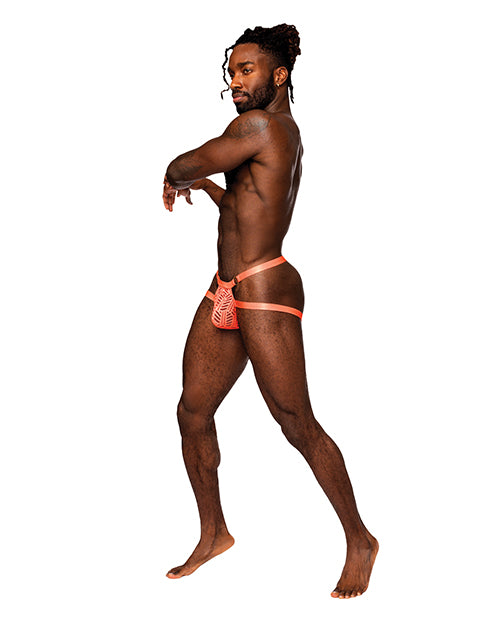 Rude Awakening Mesh Ring Jock Neon Orange S/m - LUST Depot