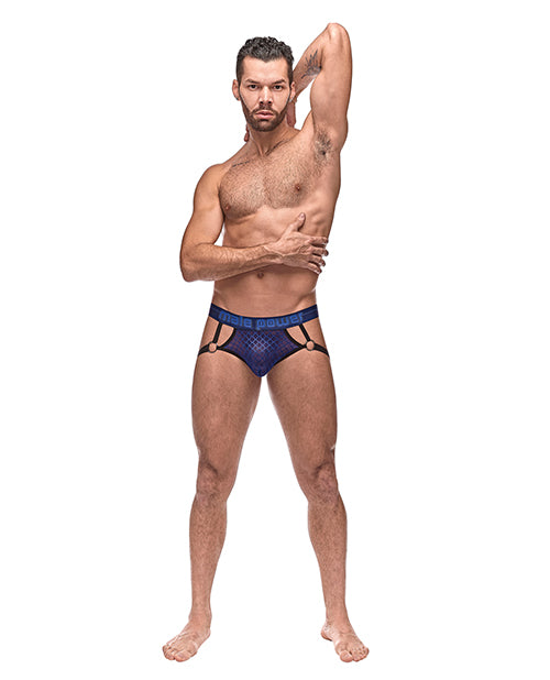 Diamond Mesh Jock Ring Blue L-xl - LUST Depot