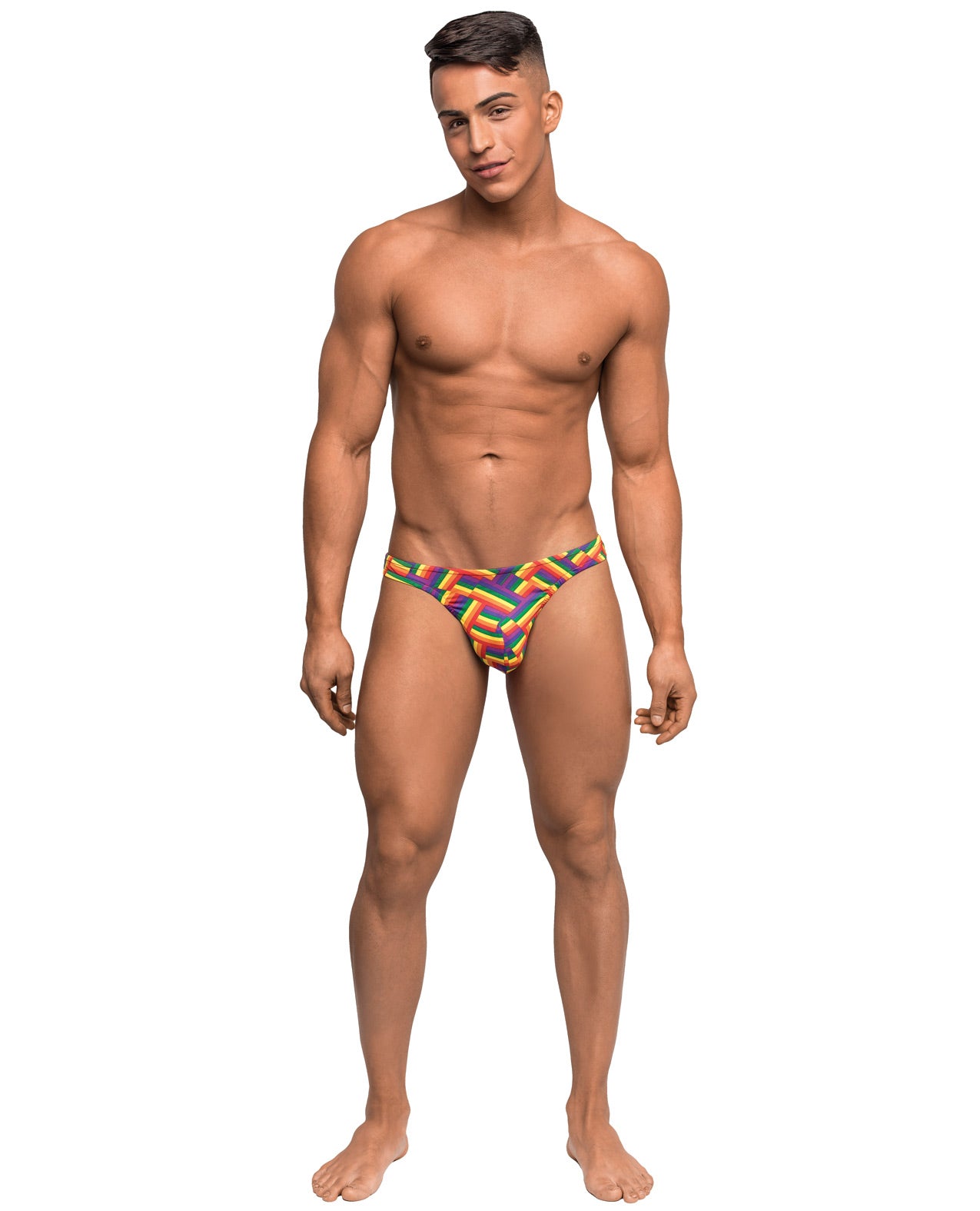 Pride Fest Contoured Pouch Bong Thong Rainbow L-xl - LUST Depot