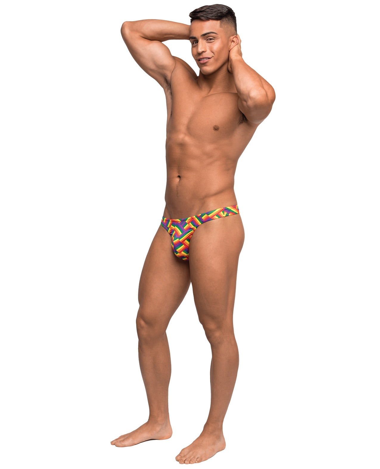 Pride Fest Contoured Pouch Bong Thong Rainbow L-xl - LUST Depot