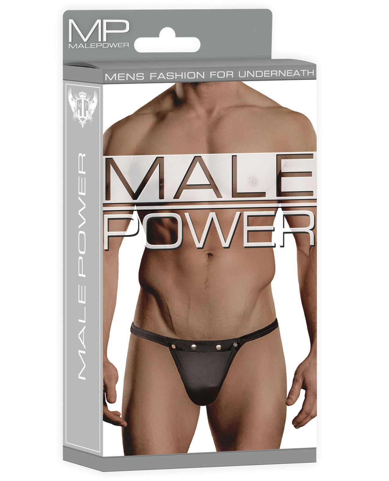 Male Power Rip Off Thong W-studs Black L-xl - LUST Depot