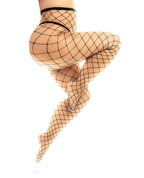 Fenced Net Pantyhose Black Qn - LUST Depot