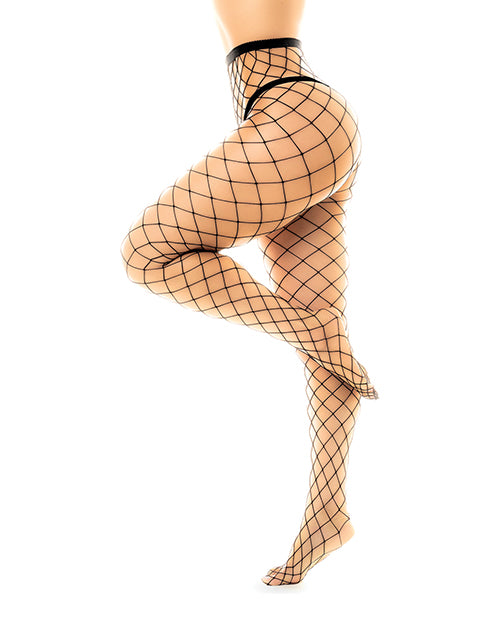 Fenced Net Pantyhose Black O/s - LUST Depot