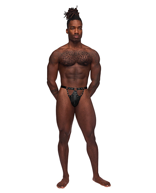 Fetish Jouster Nylon & Spandex Front Ring G-string Black S-m - LUST Depot