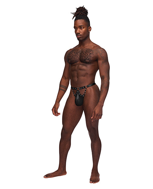 Fetish Jouster Nylon & Spandex Front Ring G-string Black S-m - LUST Depot