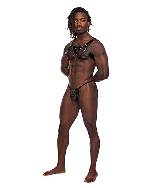 Leather Aries Single Ring Harness Black O-s - LUST Depot