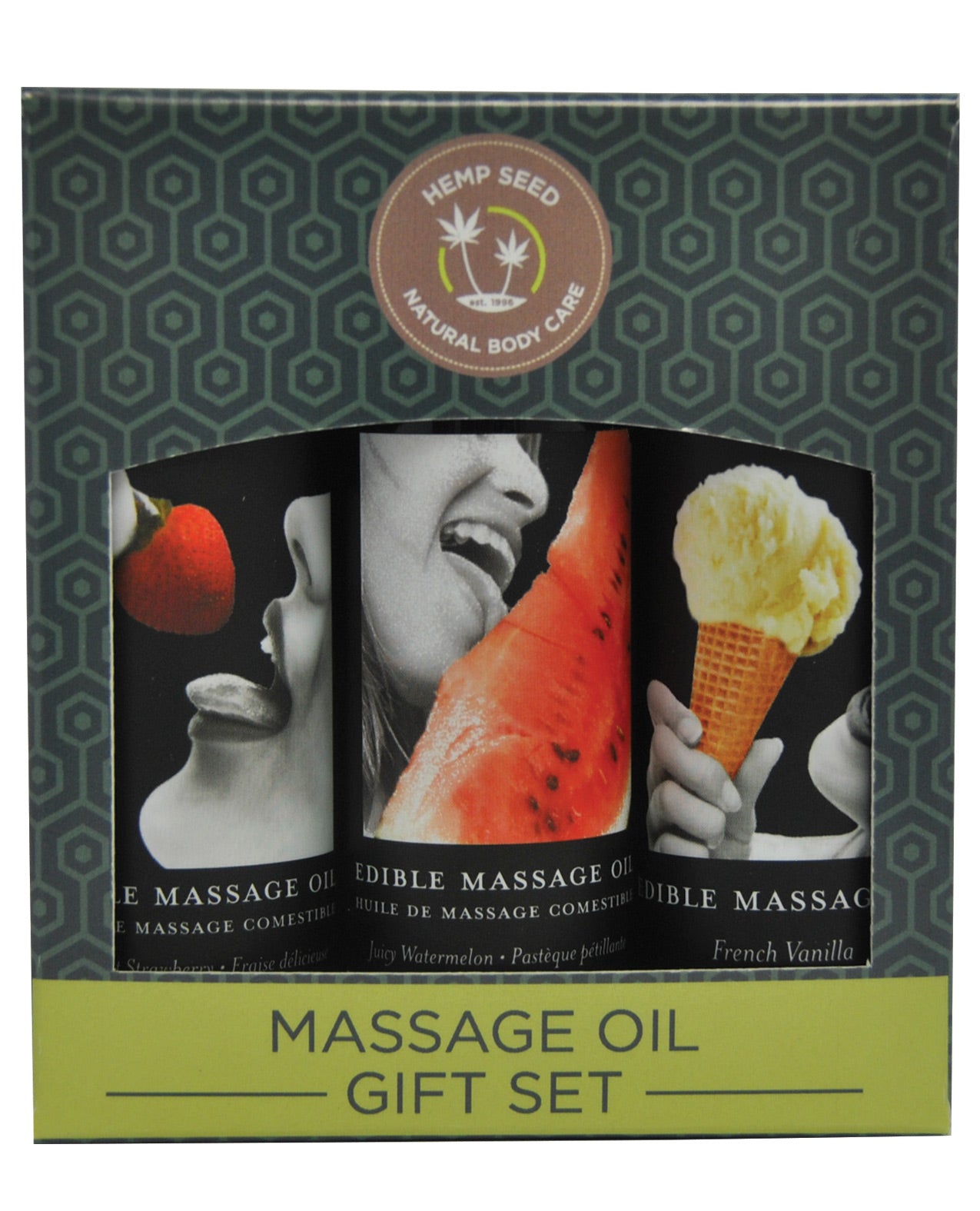 Earthly Body Edible Massage Oil Gift Set - 2 Oz Watermelon, Strawberry & Vanilla - LUST Depot