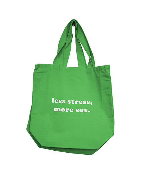 Nobu Less Stress, More Sex Reusable Tote - Green - LUST Depot