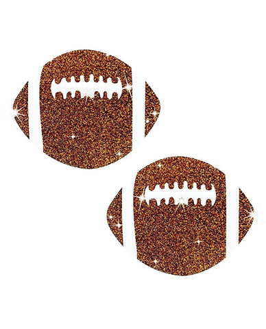 Neva Nude Football Glitter Pasties - Brown O-s