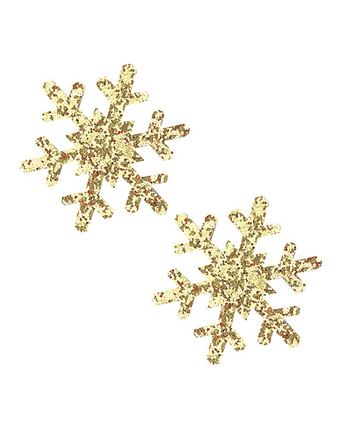 Neva Nude Glitter Snowflake Pasties - Gold O/s - LUST Depot