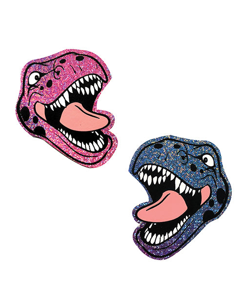 Neva Nude Black Light  Dinosaur Pasties - Pink & Blue O-s - LUST Depot