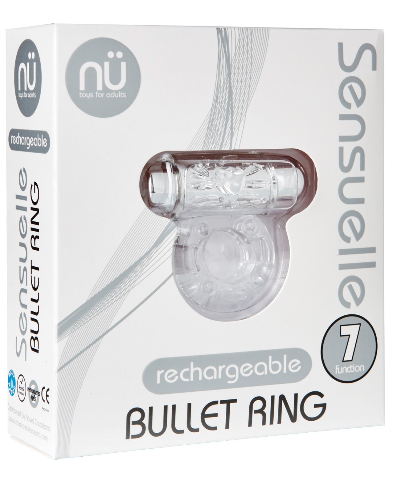 Sensuelle Bullet Ring Cockring - 7 Function Clear - LUST Depot