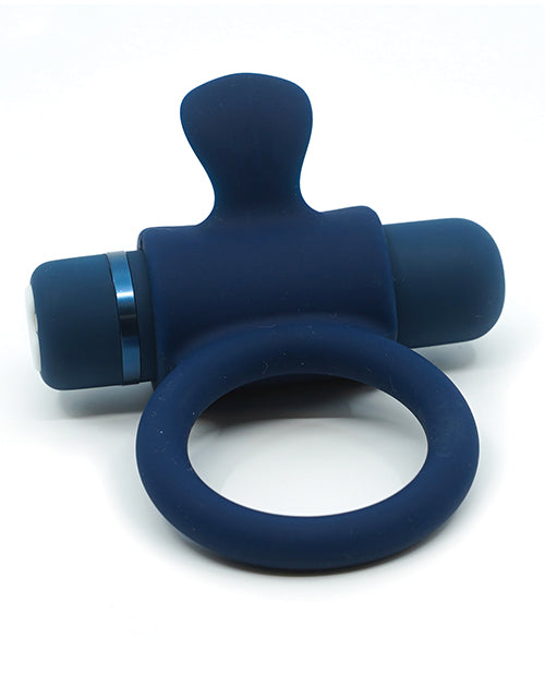 Sensuelle 7 Function Silicone Bullet Ring - Navy - LUST Depot