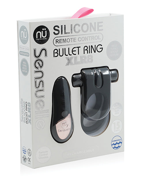 Sensuelle Silicone Remote Control Xlr8 Turbo Boost Bullet Ring - Black - LUST Depot