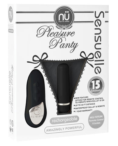 Sensuelle Pleasure Panty Bullet W-remote Control - 15 Functions Black