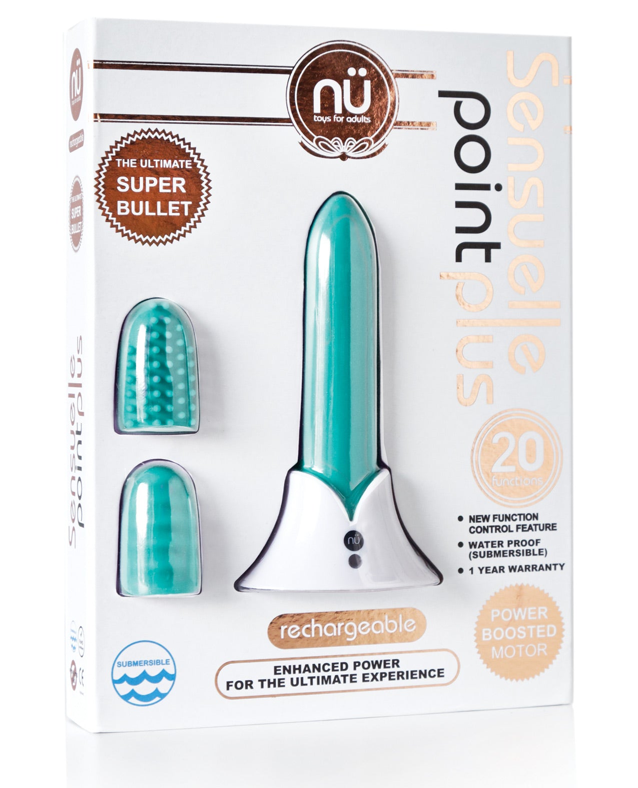 Sensuelle Point Plus Rechargeable Bullet - Tiffany Blue - LUST Depot