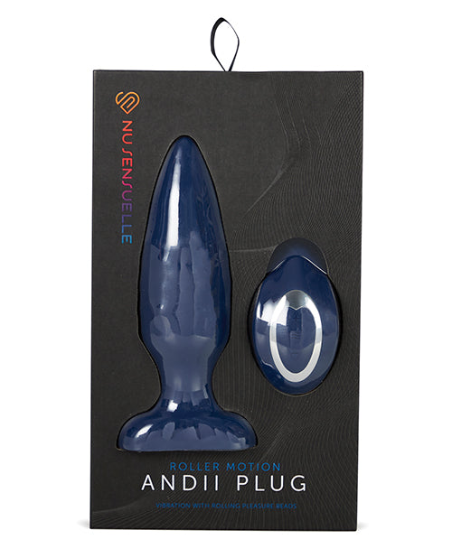 Nu Sensuelle Andii Vertical Roller Motion Butt Plug - Navy - LUST Depot