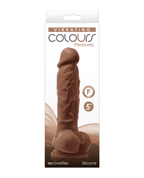 Colours Pleasures 5" Vibrating Dildo - Brown - LUST Depot