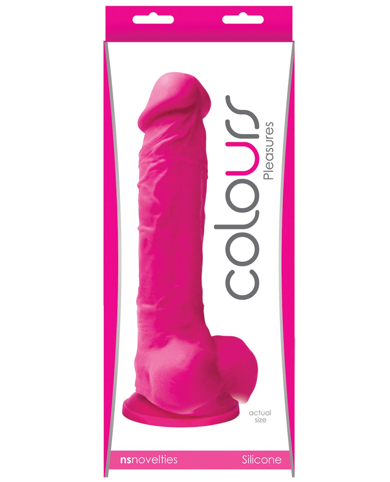 Colours Pleasures Silicone 8" Dildo W-suction Cup - Electric Pink - LUST Depot