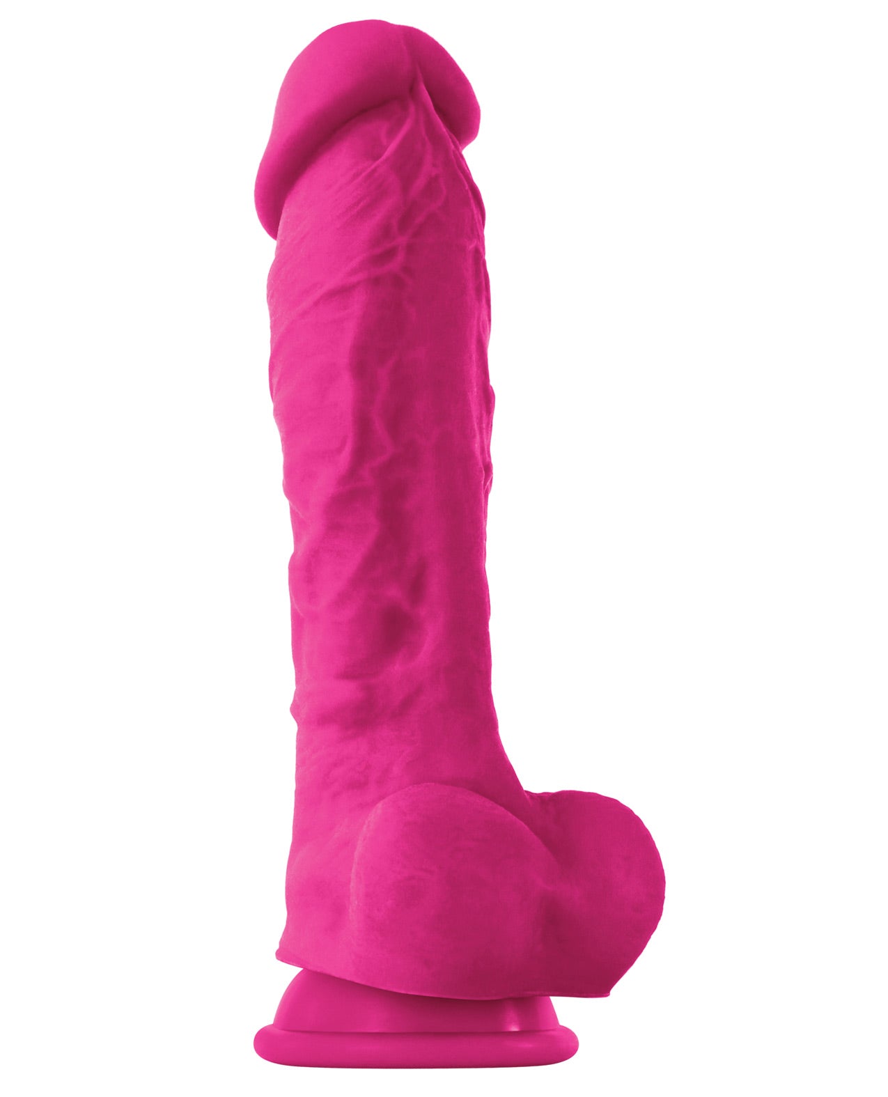 Colours Pleasures Silicone 8" Dildo W-suction Cup - Electric Pink - LUST Depot