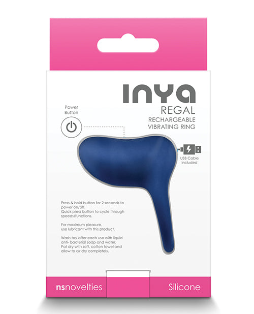 Inya Regal Rechargeable Vibrating Ring - Blue - LUST Depot