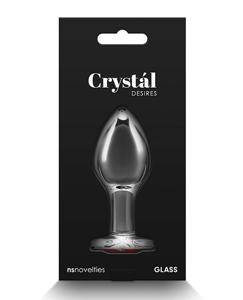 Crystal Desires Glass Heart Gem Butt Plug Medium - Red - LUST Depot