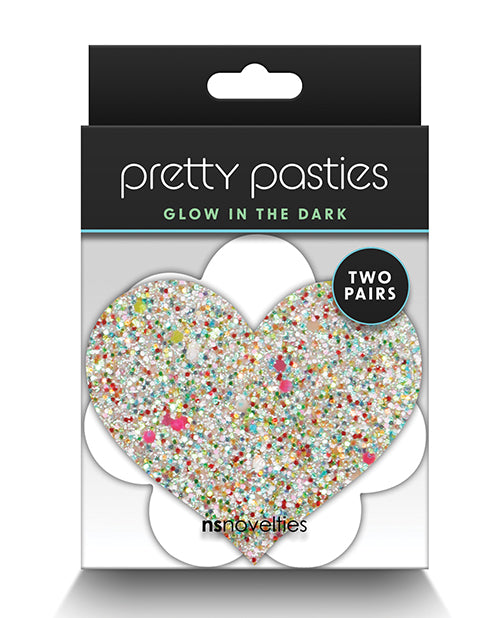 Pretty Pasties Heart & Flower Glow In The Dark - 2 Pair - LUST Depot