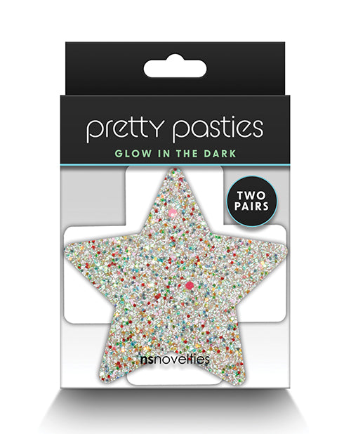 Pretty Pasties Star & Cross Glow In The Dark - 2 Pair - LUST Depot