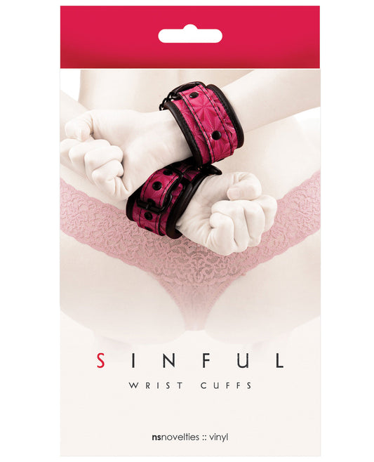 Sinful Wrist Cuffs - Pink - LUST Depot