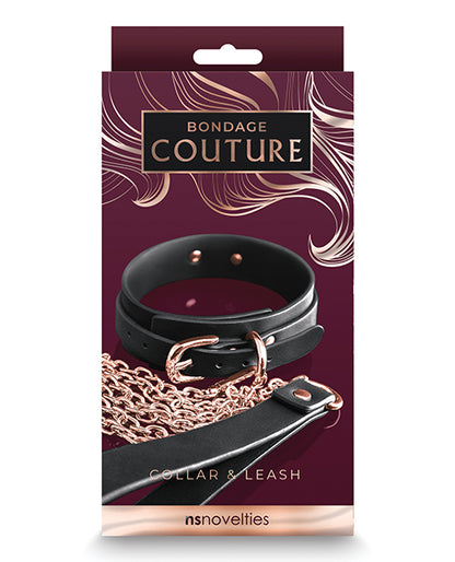 Bondage Couture Collar & Leash - Black - LUST Depot