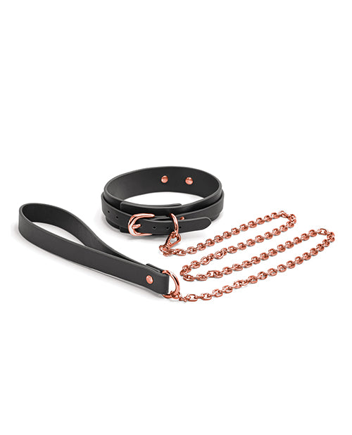 Bondage Couture Collar & Leash - Black - LUST Depot