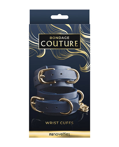 Bondage Couture Vinyl Wrist Cuff - Blue - LUST Depot