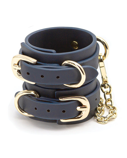 Bondage Couture Vinyl Wrist Cuff - Blue - LUST Depot