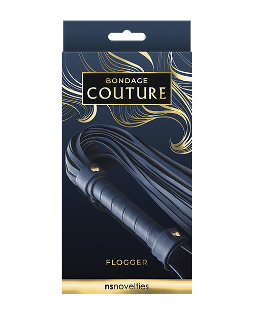 Bondage Couture Vinyl Flogger - Blue - LUST Depot