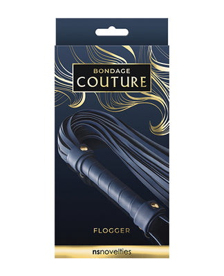 Bondage Couture Vinyl Flogger - Blue