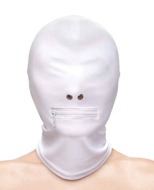 Fetish & Fashion Zippered Mouth Hood - White - LUST Depot