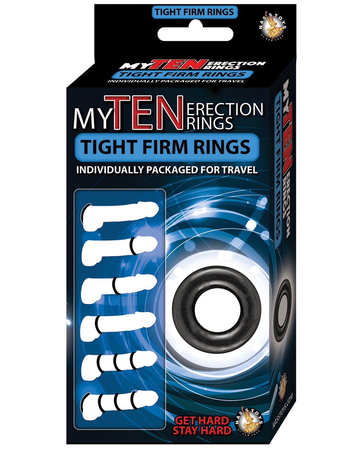 My Ten Erection Rings Tight Firm Rings - Black - LUST Depot