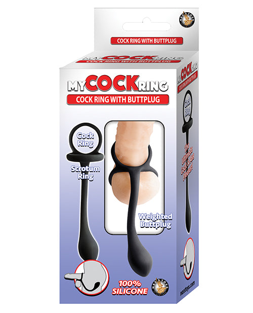 My Cockring W-butt Plug - Black - LUST Depot