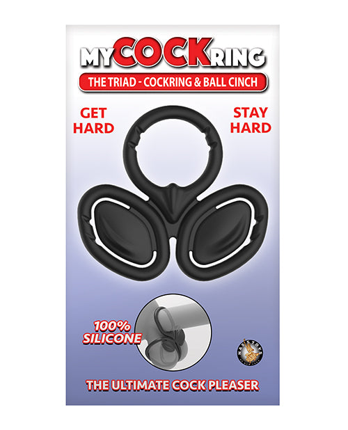 My Cockring The Triad Cockring & Ball Cinch - Black - LUST Depot