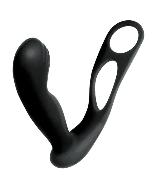 Butts Up Prostate Massager W-scrotum & Cockring - Black - LUST Depot