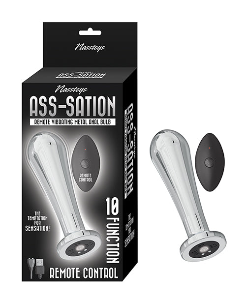 Ass-sation Remote Vibrating Metal Anal Bulb - Silver - LUST Depot