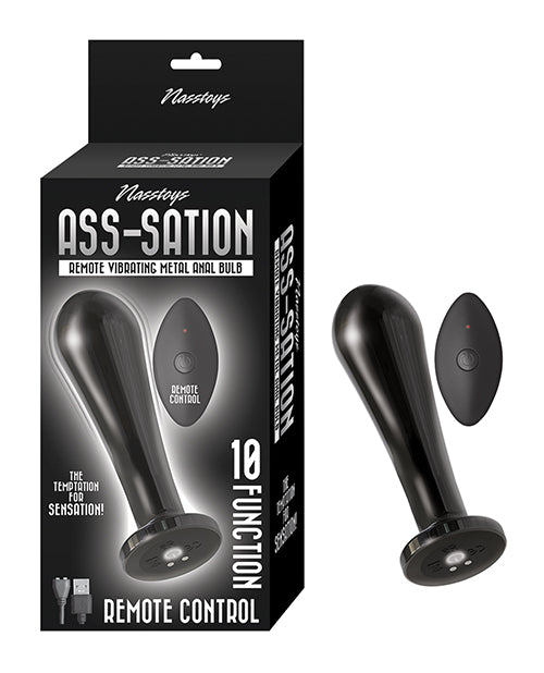 Ass-sation Remote Vibrating Metal Anal Bulb - Black - LUST Depot