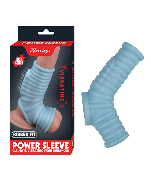 Vibrating Power Sleeve Ribbed Fit - Blue - LUST Depot