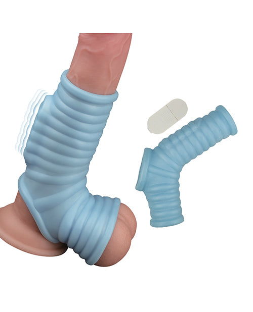 Vibrating Power Sleeve Ribbed Fit - Blue - LUST Depot