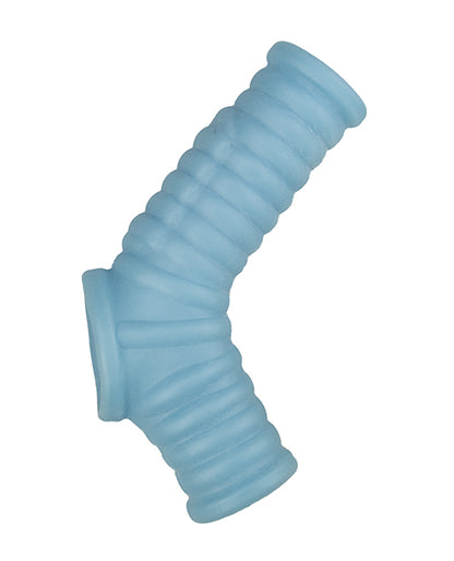 Vibrating Power Sleeve Ribbed Fit - Blue - LUST Depot