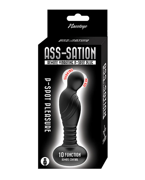 Ass-sation Remote Vibrating P Spot Plug - Black - LUST Depot